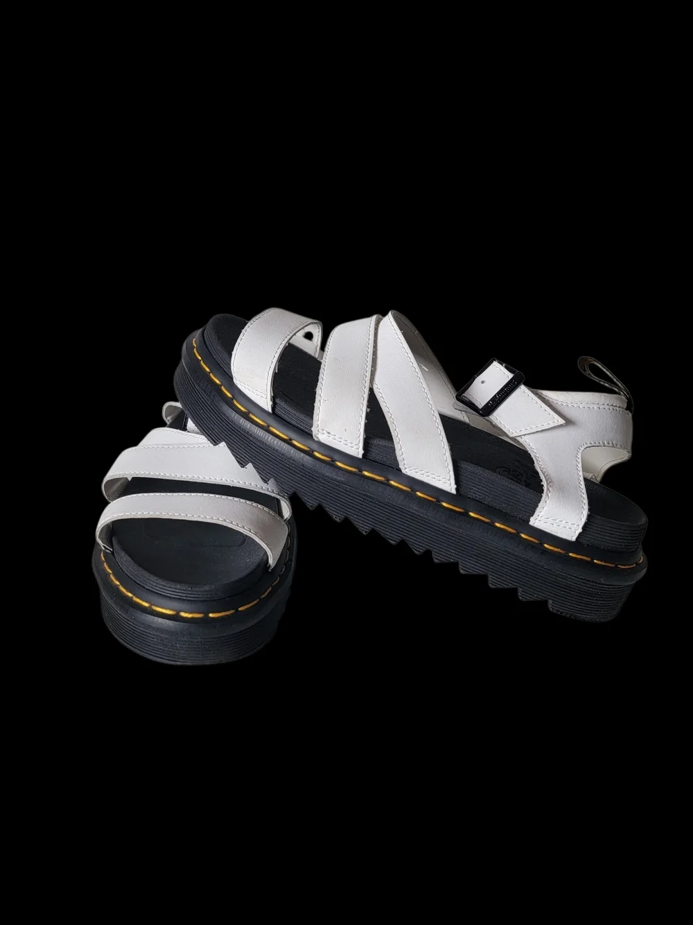 Doc Martens Air-Wair White Strappy Leather Sandals with Womens Size 9